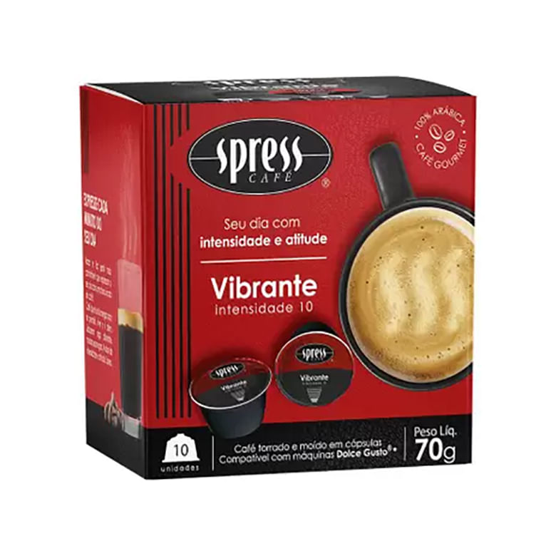 Café Spress Vibrante Compatível Dolce Gusto com 10 Cápsulas 70g