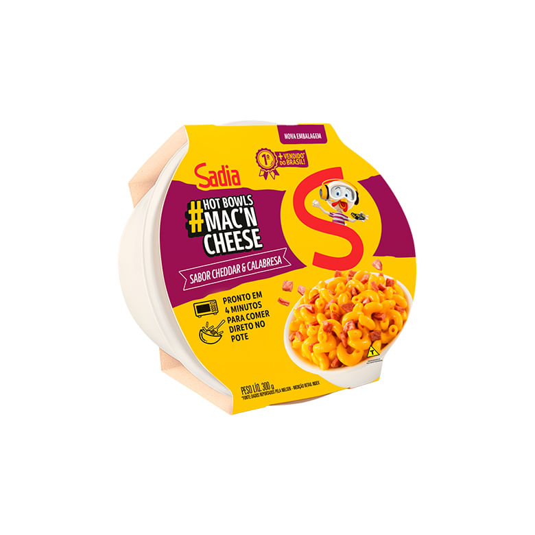 Macarrão Sadia Hot Bowls Cheddar & Calabresa 300g - Covabra