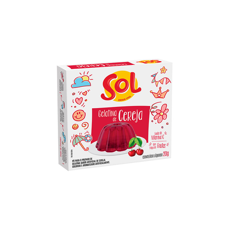 Gelatina Sol Cereja 20g - Covabra