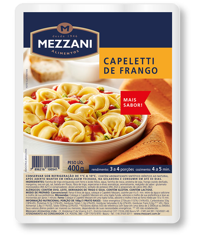 Capeletti Mezzani Frango Resfriado 400g