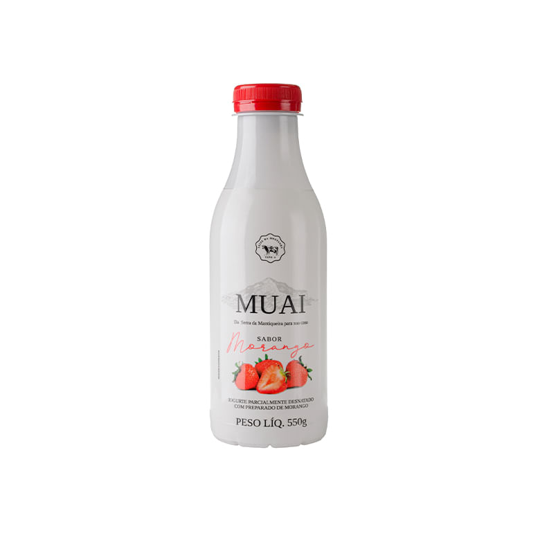 Iogurte Parcialmente Desnatado Com Preparado De Morango Muai 550 G