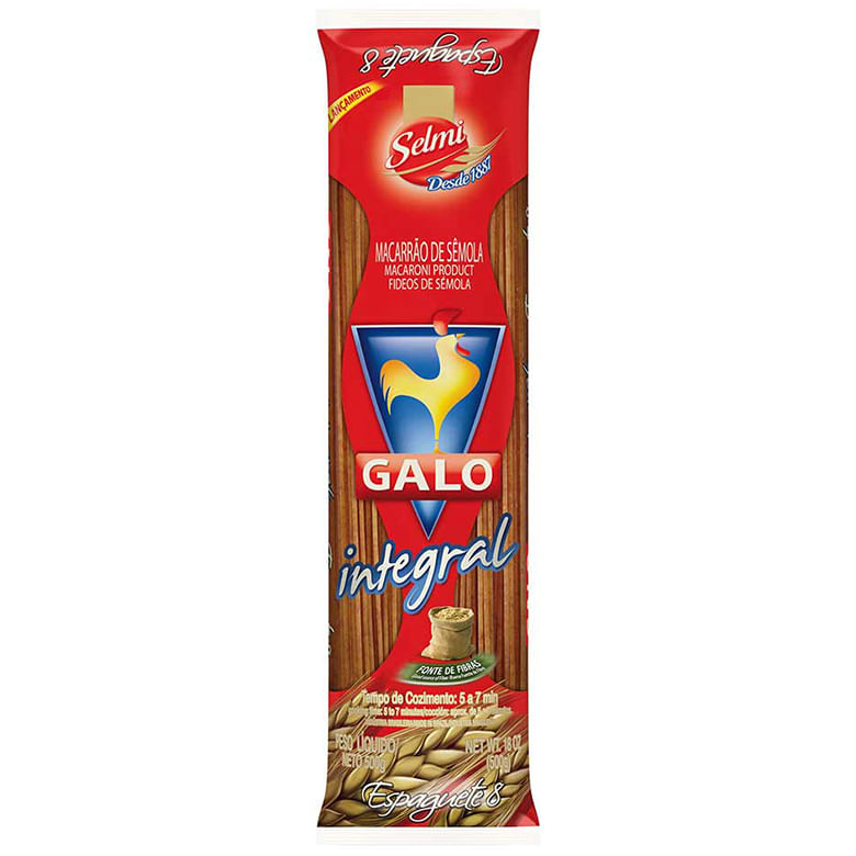Massa Integral Espaguete Galo 500g