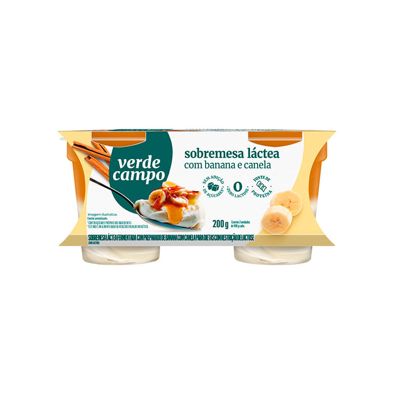 Sobremesa Láctea de Banana e Canela Verde Campo 200g