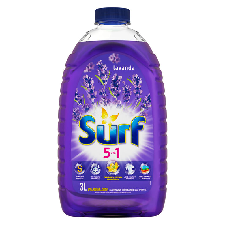 Lava Roupas Surf Líquido Lavanda 3l - Covabra