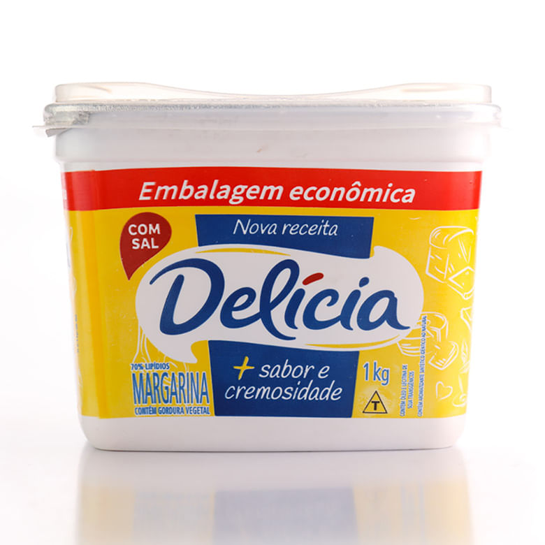 Margarina Delícia Com Creme De Leite Com Sal Pote 1kg Embalagem Econômica