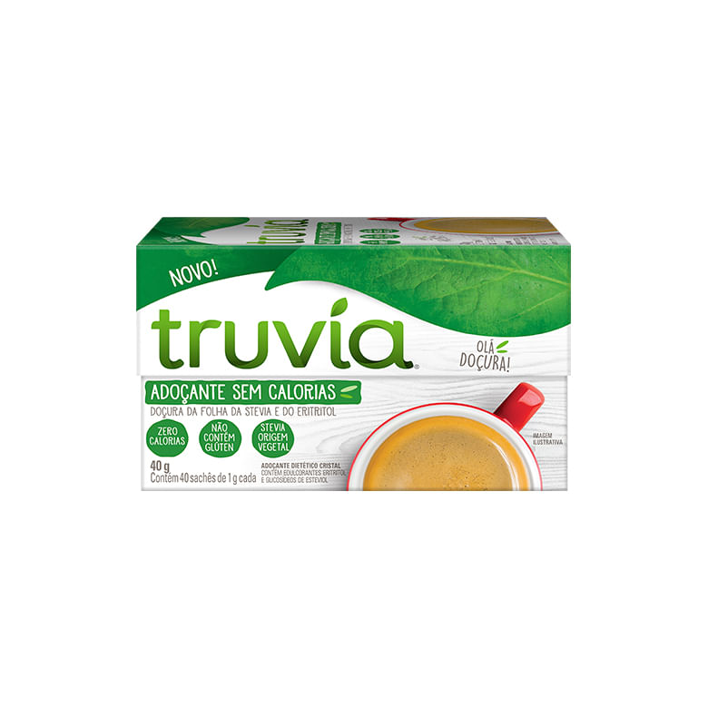 Adoçante em Pó Truvia Caixa 40g 40 Unidades