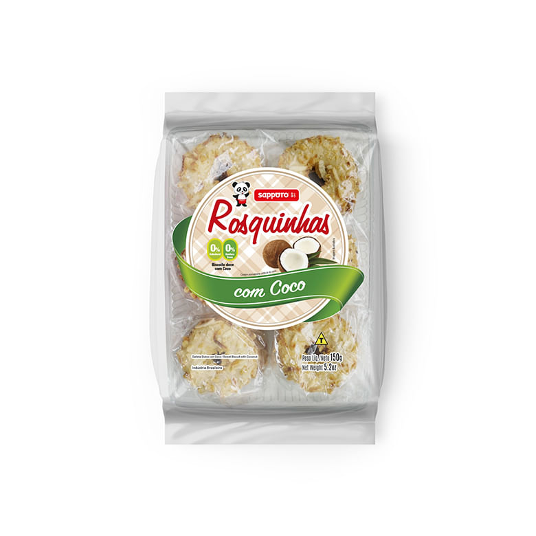 【KAKORO·͜·⭑】 Cookies Sapporo Zero Lactose Vegano com Coco 150g - Covabra
