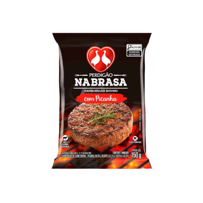 Hamburguer bovino Perdigão Nabrasa 150g Picanha