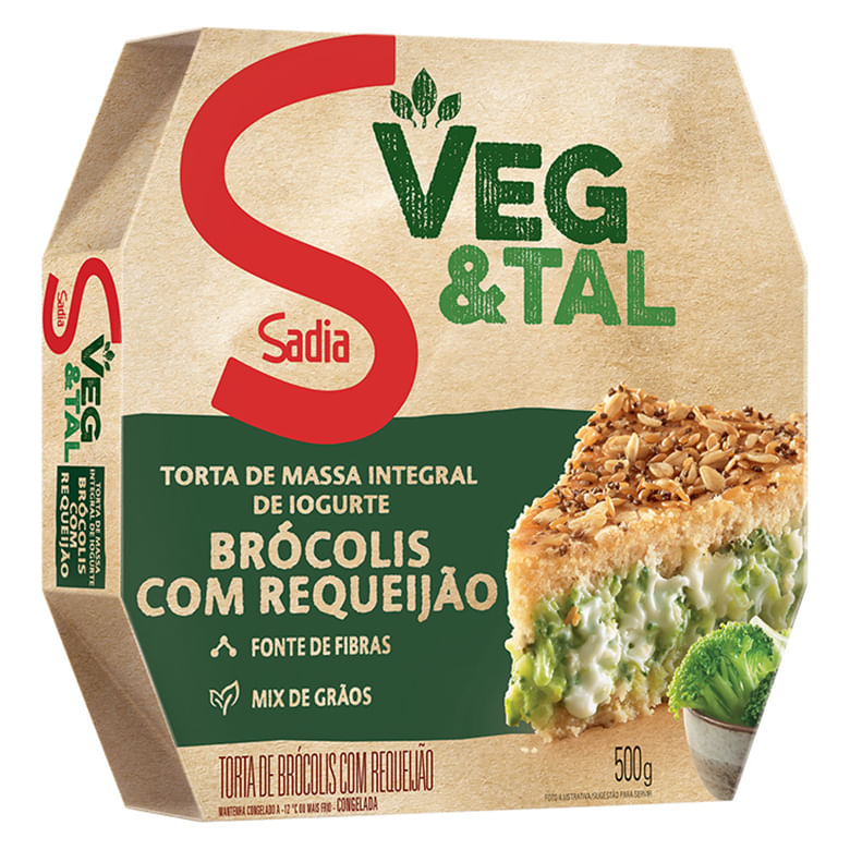 Torta Brócolis e Requeijão com Massa de Iogurte Sadia Veg & Tal Caixa 500g