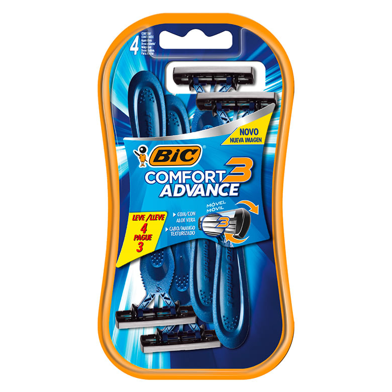 Aparelho Barbear Bic Comfort3 Normal Leve 4 Pague 3Unidades