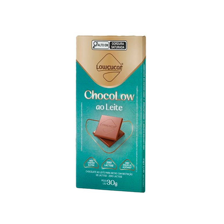 Chocolate Lowcucar Zero Adição Açúcar, Zero Lactose ao Leite 30g
