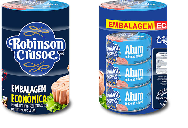 Atum Sólido Ao Natural Robinson Crusoe 170g 3 Unidades