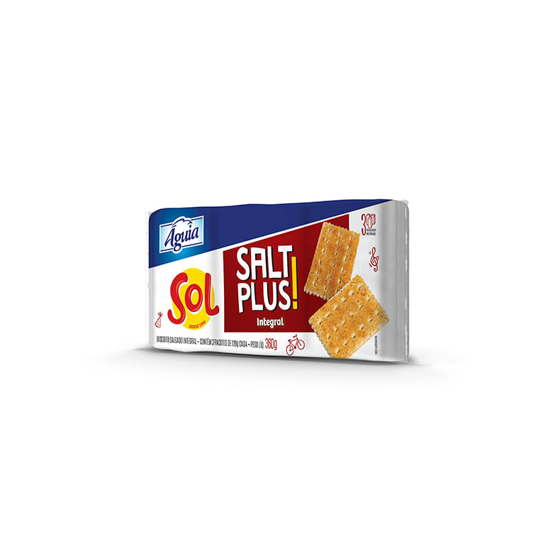 Biscoito Sol Salt Plus Integral 360g - Covabra