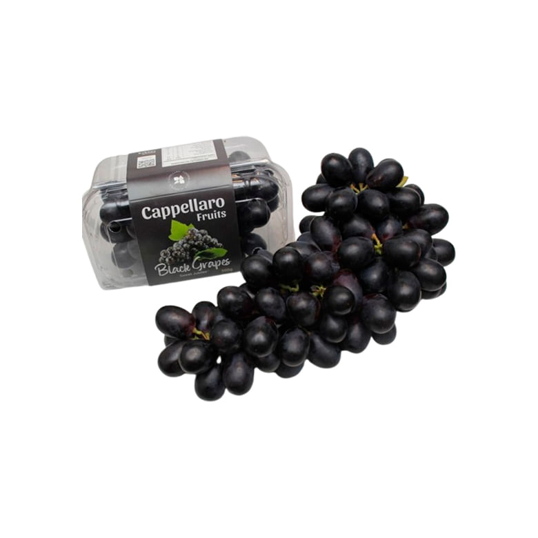 Uva Black Grapes Cappellaro Fruits com Sementes 500g - Covabra