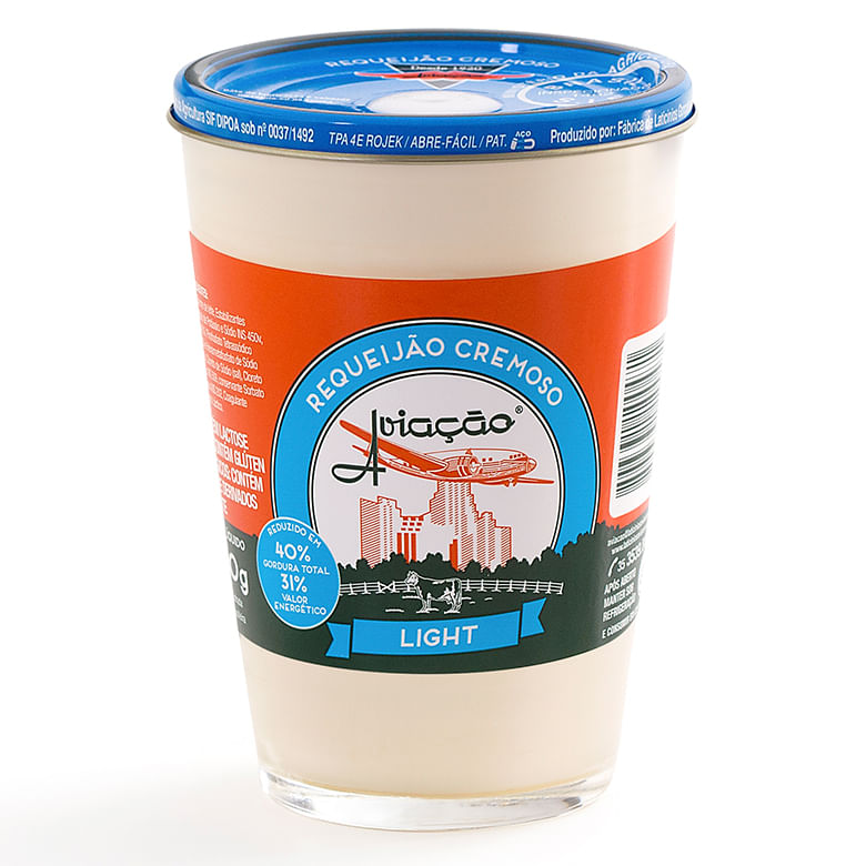 Requeijao Cremoso Aviação Light 250g