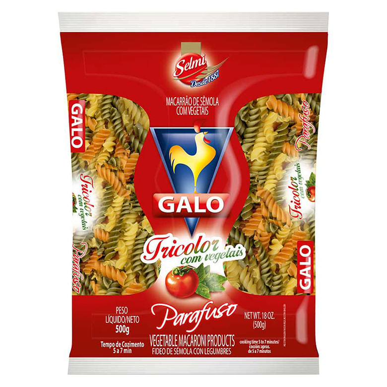 Massa Parafuso Galo Tricolor 500g