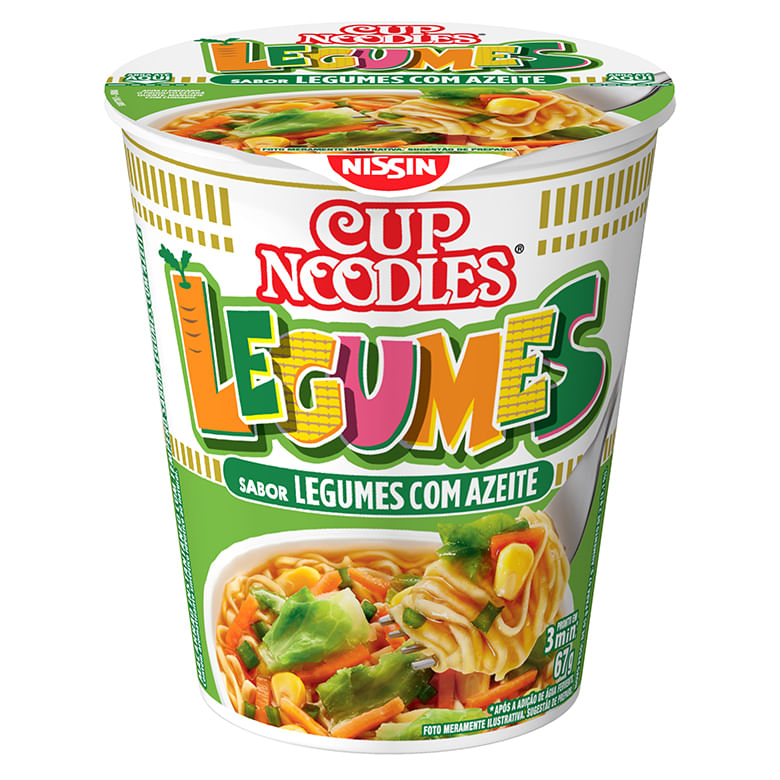 Macarrão Instantâneo Cup Noodles Legumes com Azeite 67g - Covabra