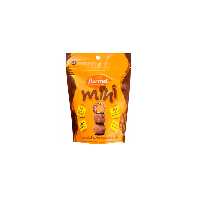 Bombom Flormel Mini Zero Adição Açúcar com Caramelo 54g - Covabra