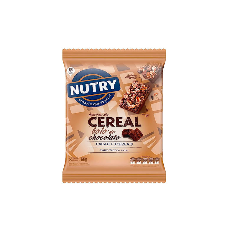 Barra de Cereais Nutry Bolo de Chocolate c/3 - Nutrimental