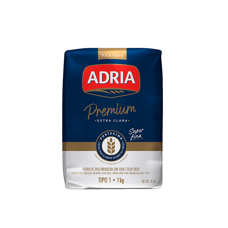 Farinha de Trigo Tipo 1 Extra Clara Adria Premium 1kg