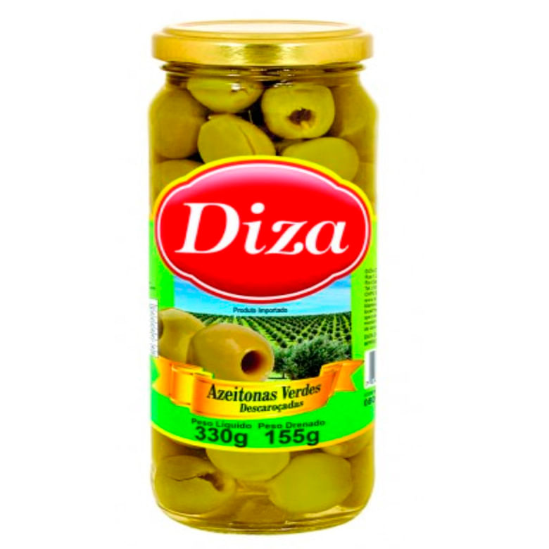 Azeitona Diza Verde sem Caroço Vidro 155g - Covabra