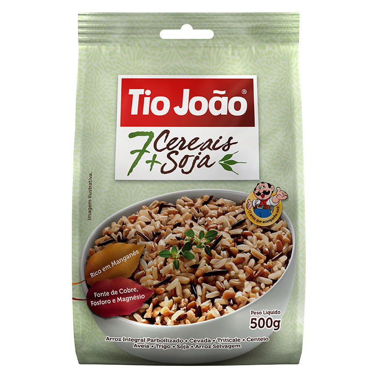 Arroz Integral Tio João 7 Cereais + Soja 500g