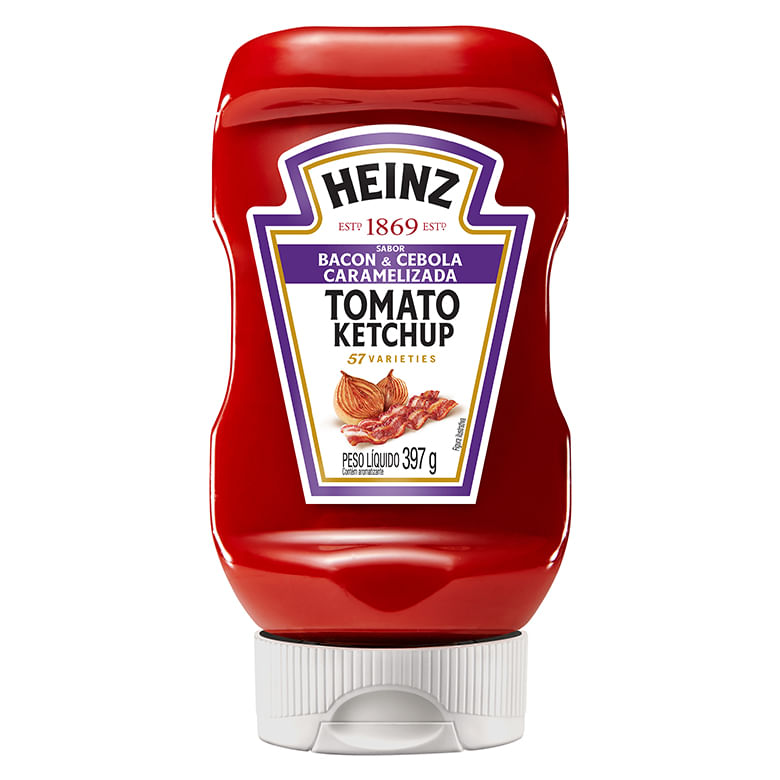 Ketchup Heinz Squeeze Bacon e Cebola Caramelizada 397g - Covabra