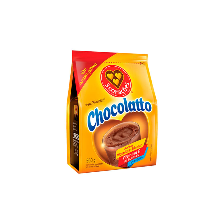 Achocolatado 3 Corações Chocolatto 560g - Covabra