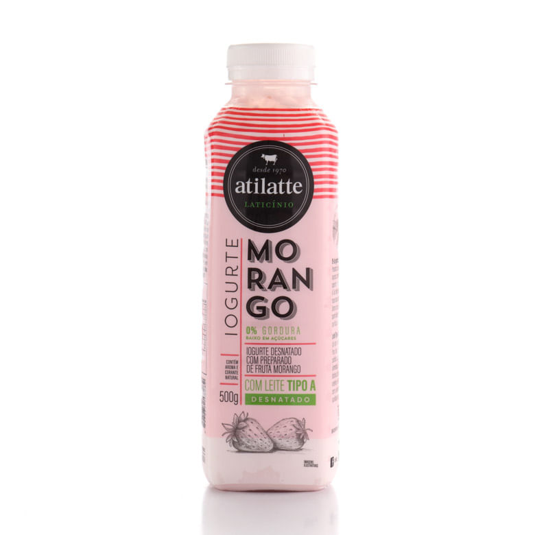 Iogurte De Morango Desnatado Atilatte 500 G