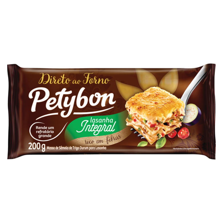 Massa para Lasanha Integral Tradicional Petybon 200g