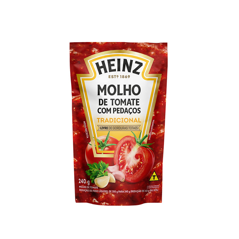 Molho Tomate Heinz Tradicional Sachê 240g - Covabra