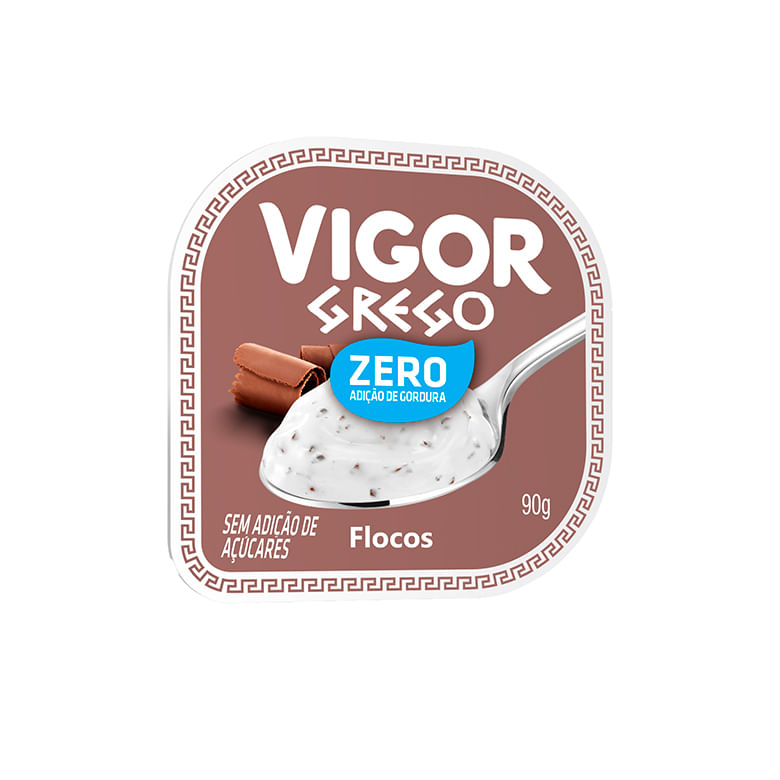 Iogurte Grego Flocos Zero Gordura Vigor 90g