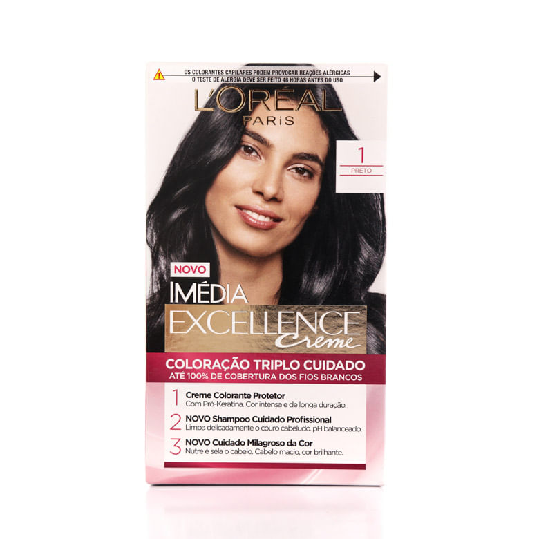 Coloração Imédia Excellence Creme N°1 Preto