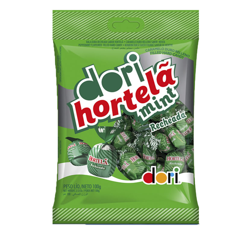 Bala Dura Recheada Hortelã 100g - Dori