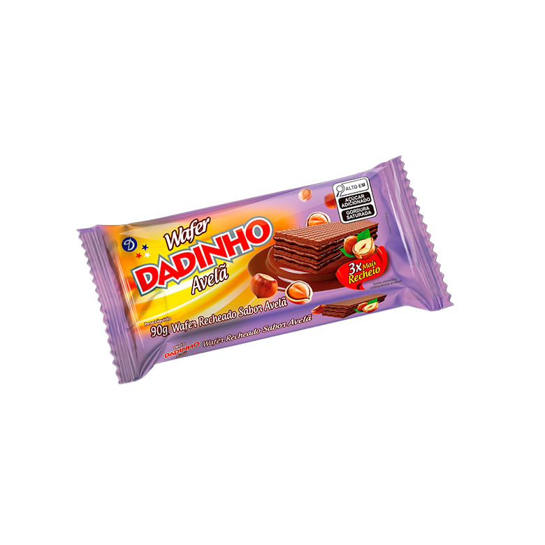 Biscoito Wafer Recheado Dadinho Avelã 90g - Dizioli