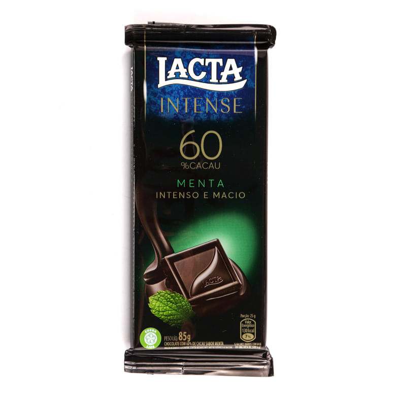 Chocolate Lacta Intense 60% Menta Tablete 85g - Covabra