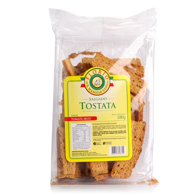 Tostata Tomate Seco Florio Pacote 180g