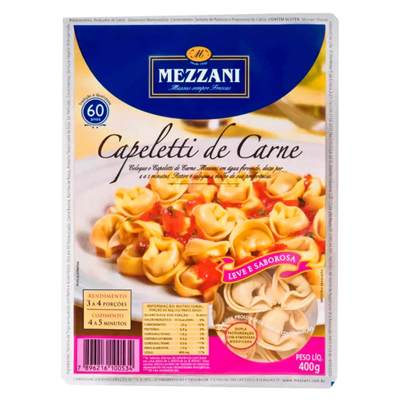 CAPELETTI DE CARNE MEZZANI 400G