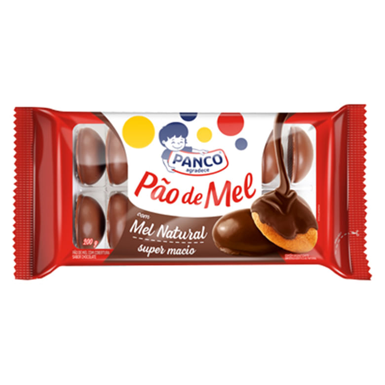Pão de Mel Panco Com Cobertura Pacote com 200g