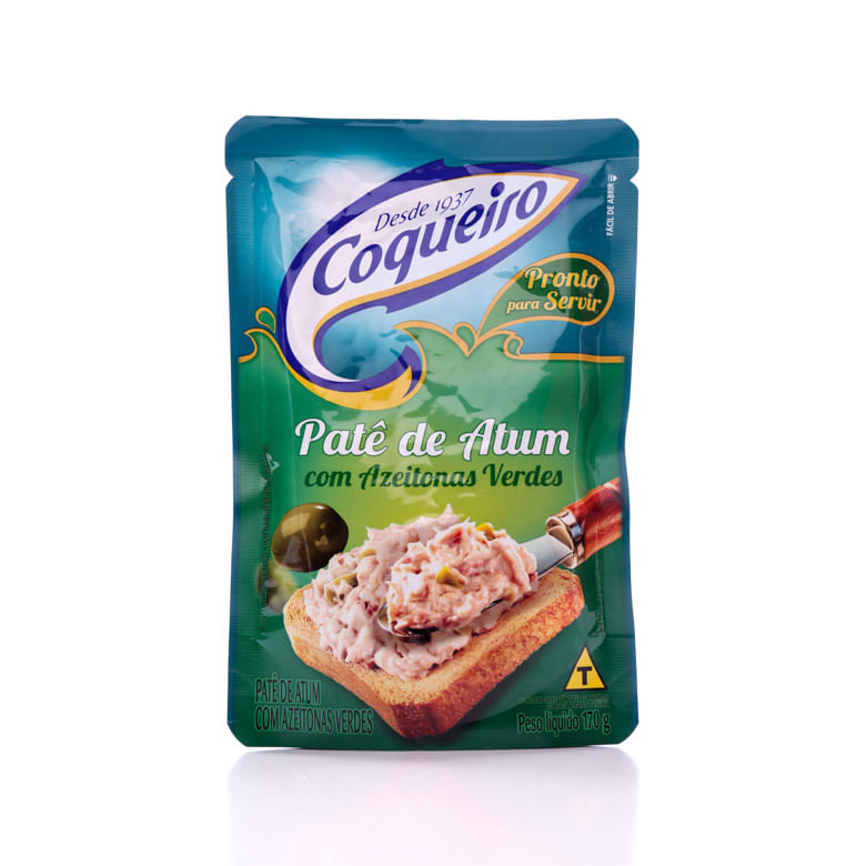 Patê de Atum Coqueiro Com Azeitonas Verdes Pouch com 170g