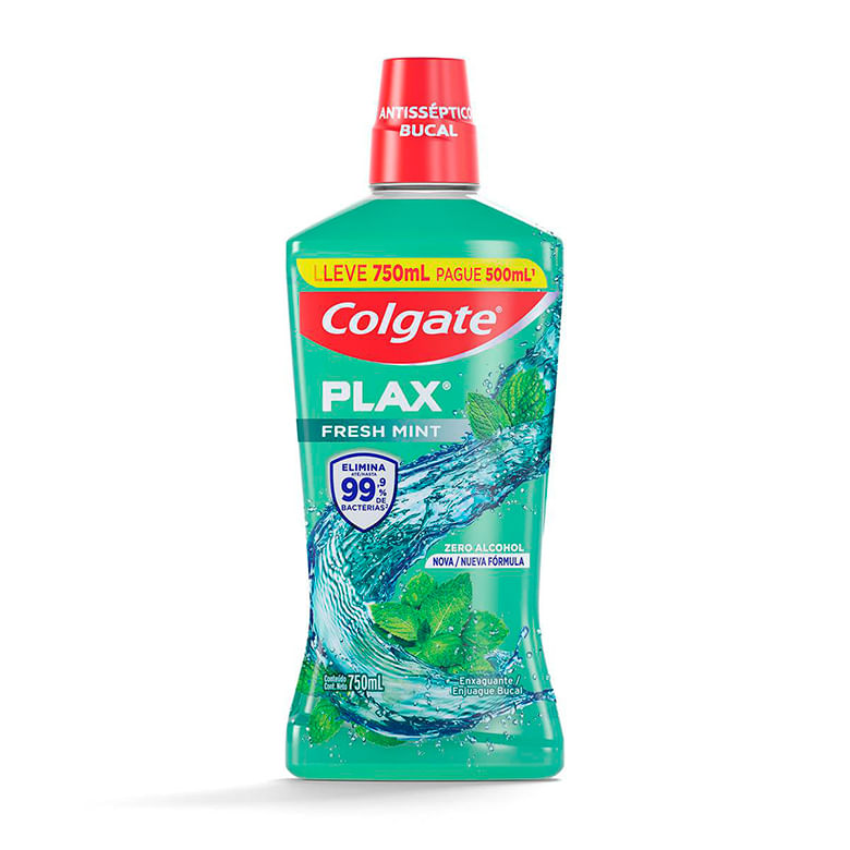 Enxague Bucal Colgate Plax Fresh Mint Lv750 Pg 500ml - Covabra