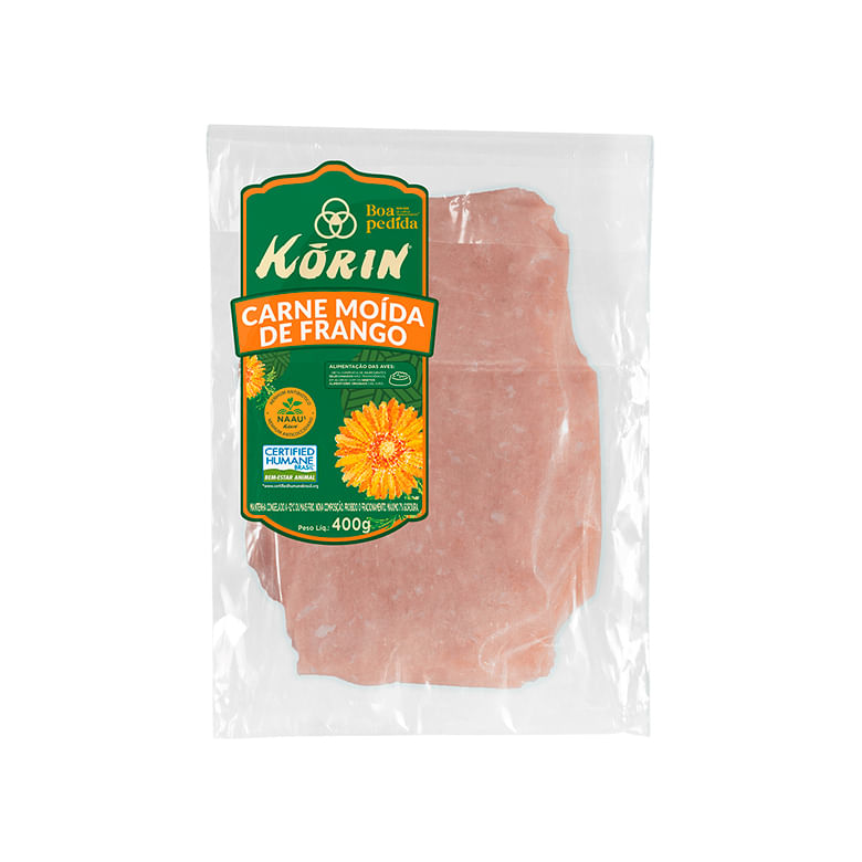 Carne Moída de Frango Congelada Korin 400g