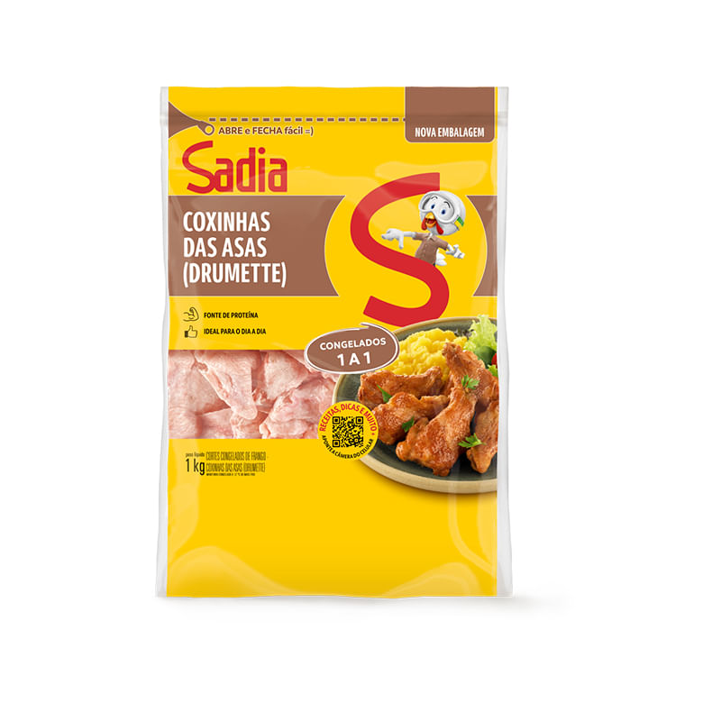 Coxinha da Asa de Frango Sadia Congelada Pacote com 1kg