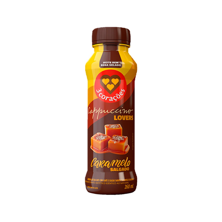 Bebida Lactea 3 Corações Capuccino Caramelo Salgado 260ml - Covabra