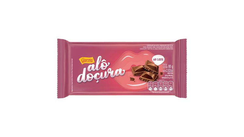 Chocolate Garoto Tablete Alô Doçura ao Leite 80g - Covabra