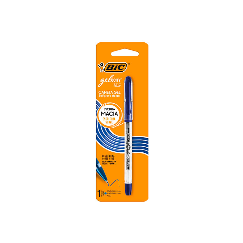 Caneta Bic Gelocity Stic Azul 1un