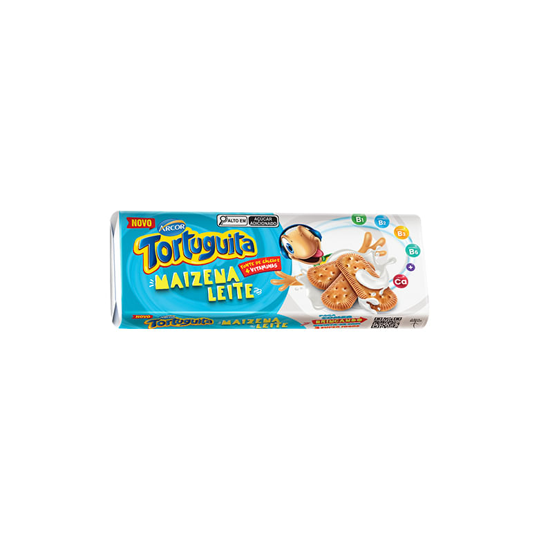 Biscoito Tortuguita Maizena Leite 170g - Covabra