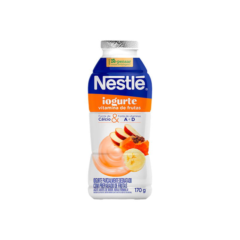 Iogurte Nestlé Parcialmente Desnatado Vitamina de Frutas Frasco 170g