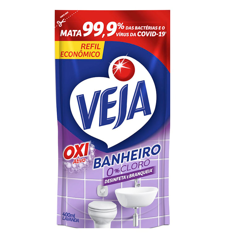 Limpador Veja Banheiro Anti Bac Lavanda Refil 400ml - Covabra
