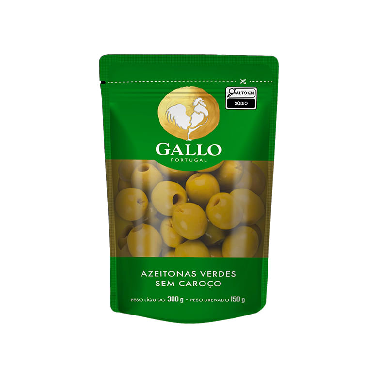 Azeitona Gallo Verde Sem Caroco Sache 150g